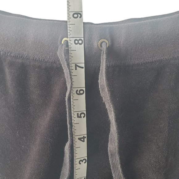 JUICY COUTURE Womens Sweatpants Jogger Size S 29x27 Black Velvet Tight Ankle - Picture 9 of 11